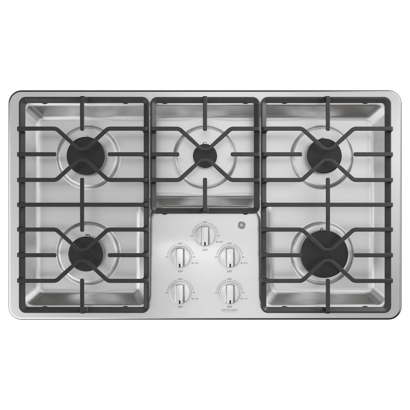 GE Appliances 36'' Gas 5 Burner Cooktop with Dual Size Power Burner